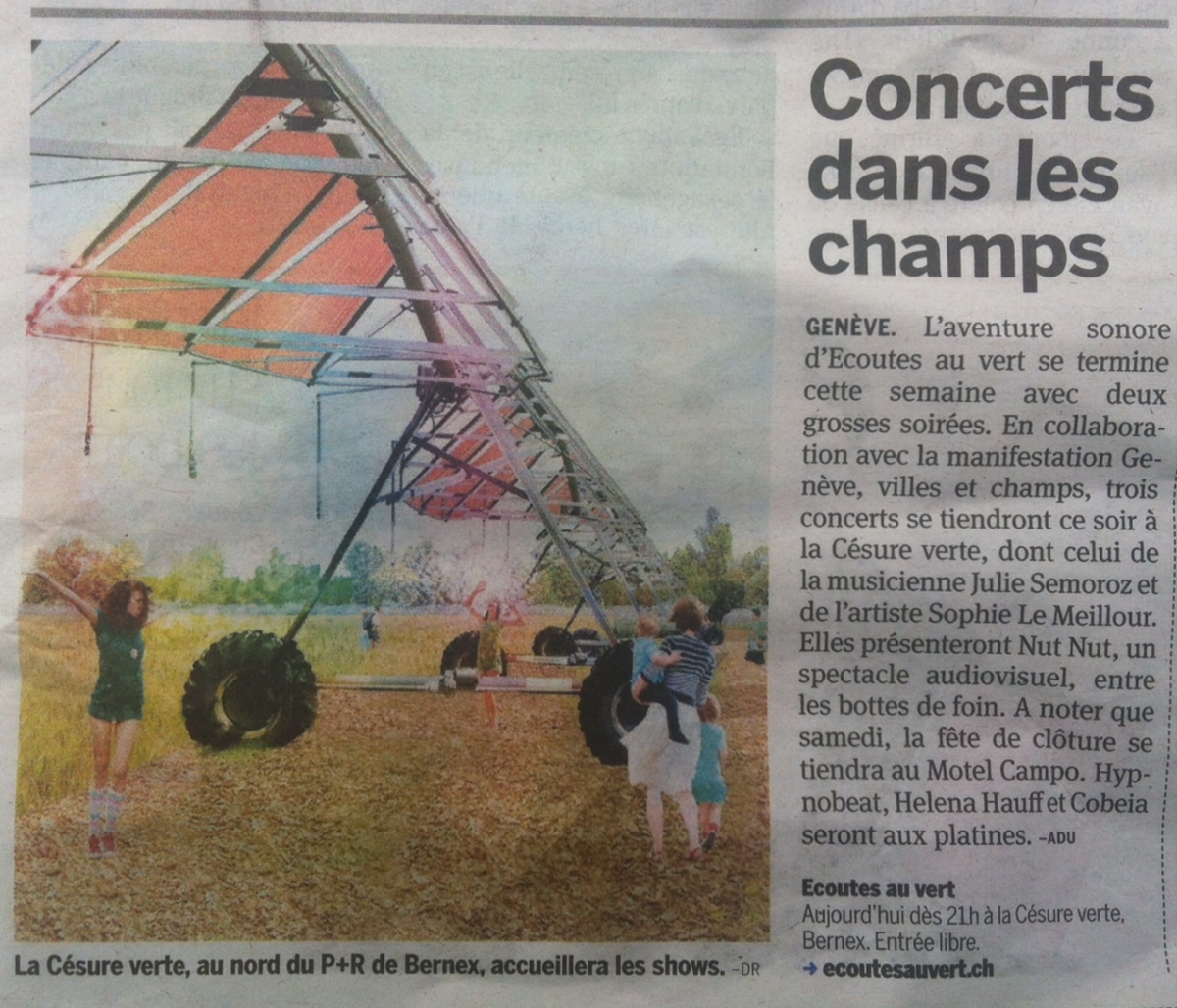 Ecoutes Au Vert / Genève / Aventures sonores au grand air! / <em>Modifier Page de base</em> Presse